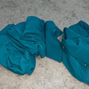 Dark green scrubs